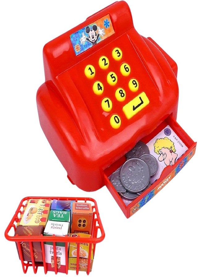 إستلو لعبة آلة حاسبة نقود من إستيلو، هدية مثالية للأطفال من عمر 3 سنوات فما فوق | مجموعة ألعاب متجر البقالة | ألعاب لتنمية مهارات الرياضيات المبكرة | مجموعة ألعاب تمثيلية للأطفال (ميكي ماوس) - Image 1